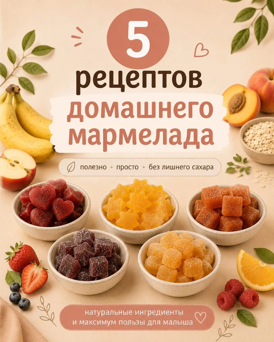 Домашний мармелад — полезная альтернатива магазинным сладостям 🍓🍒🥝🎃