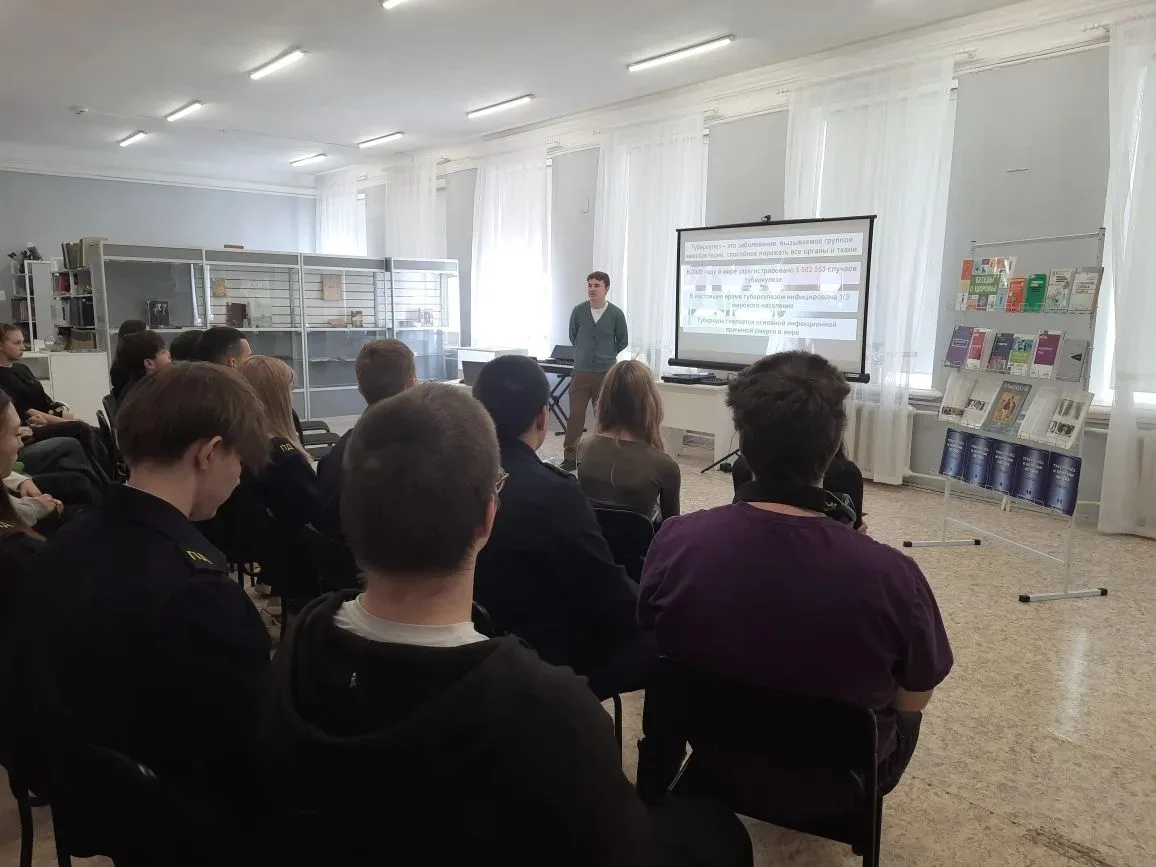 19.03.2026 года в библиотеке им. Крупской для студентов колледжа прочитали лекцию  "Туберкулез и его