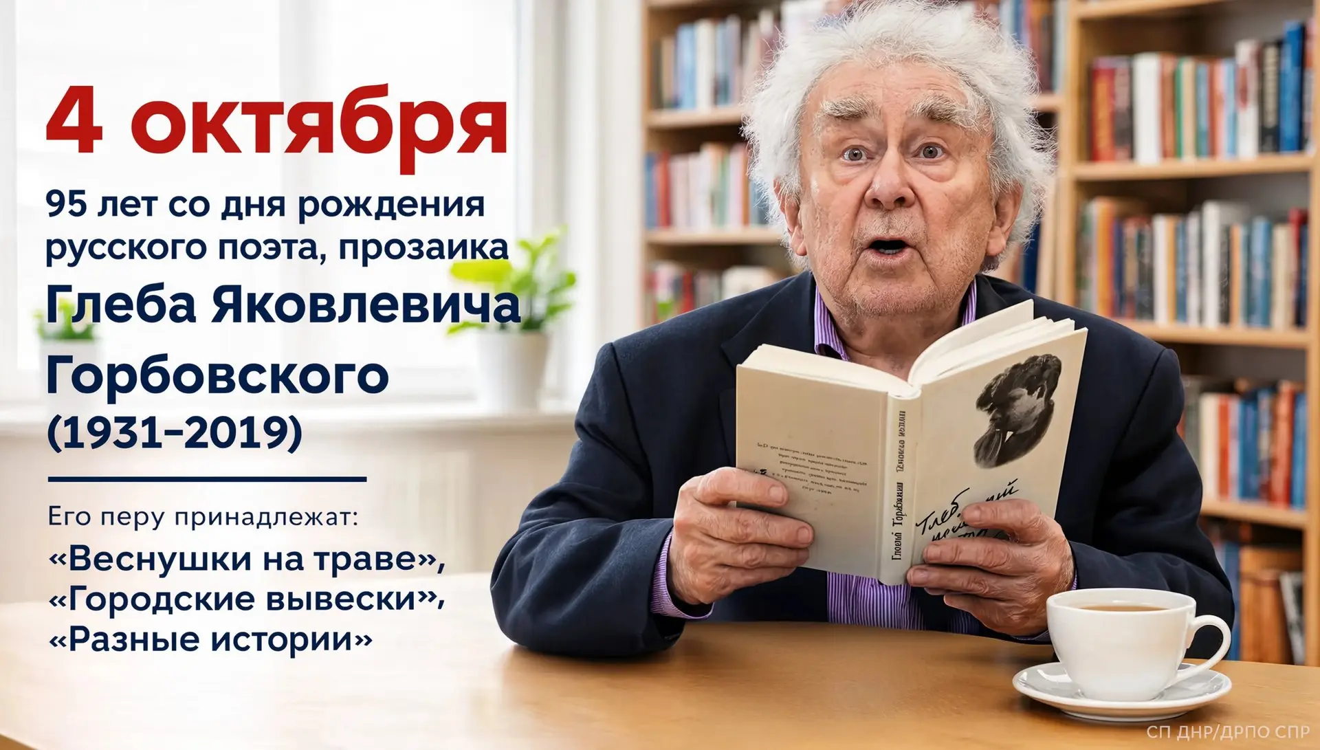 4 октября исполняется 95 лет со дня рождения русского поэта и прозаика Глеба Яковлевича...