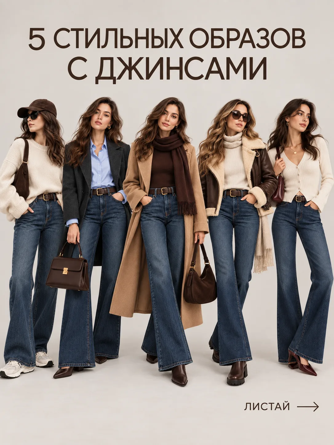 5 СТИЛЬНЫХ ОБРАЗОВ С ДЖИНСАМИ