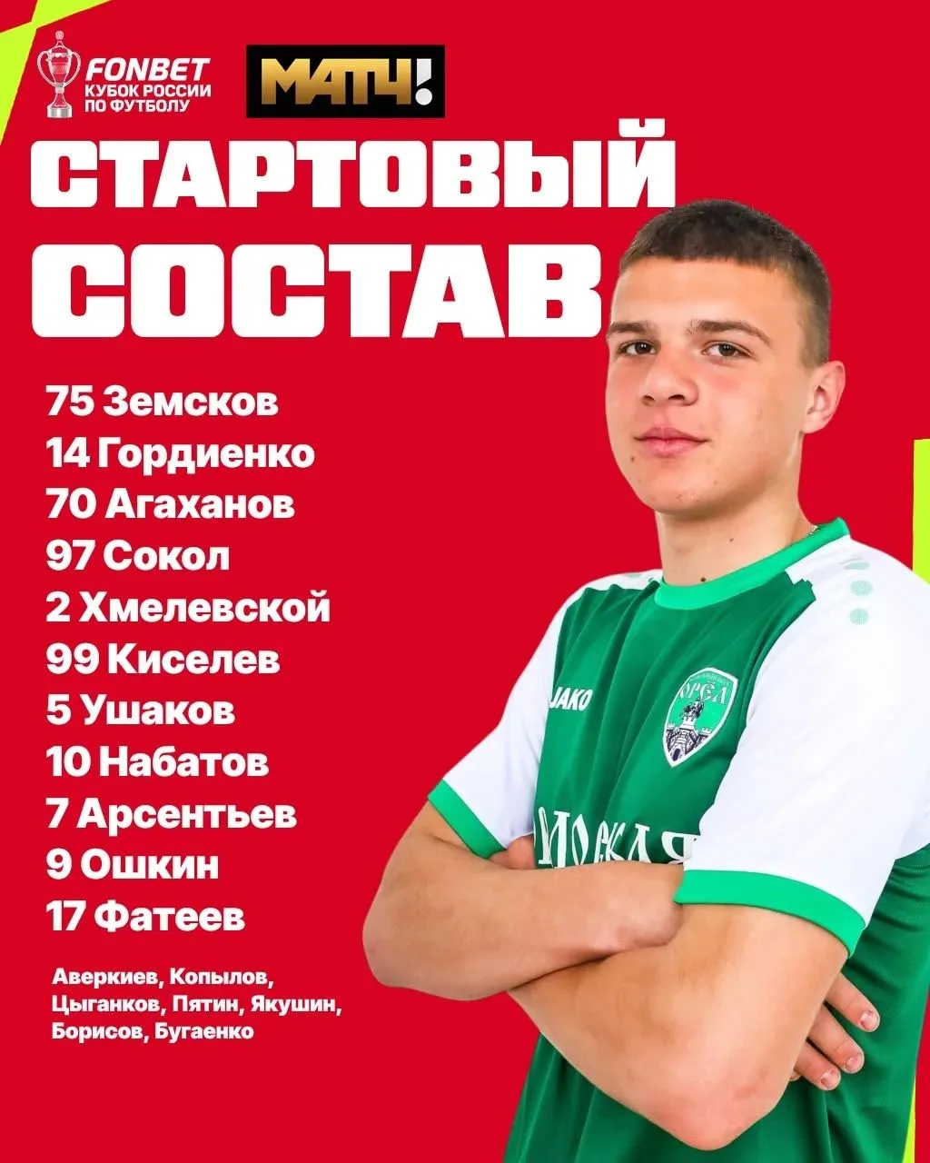 Стартовый состав на игру! 💚🤍

#2DROTSОрёл