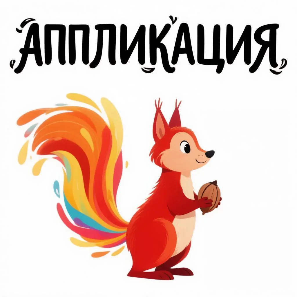 Сегодня делали аппликацию «Хвост белки»
