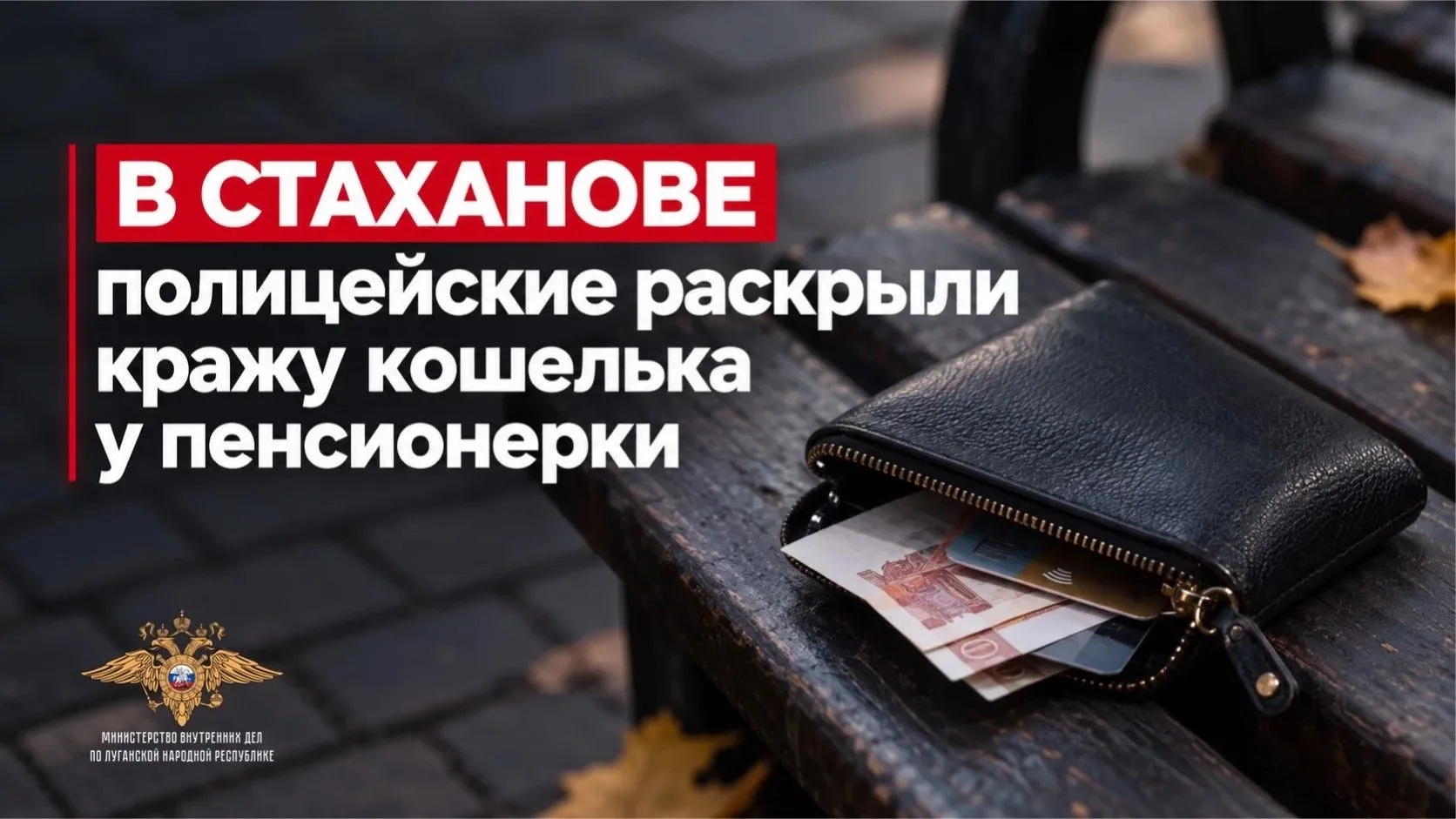 В Стаханове полицейские раскрыли кражу кошелька у пенсионерки