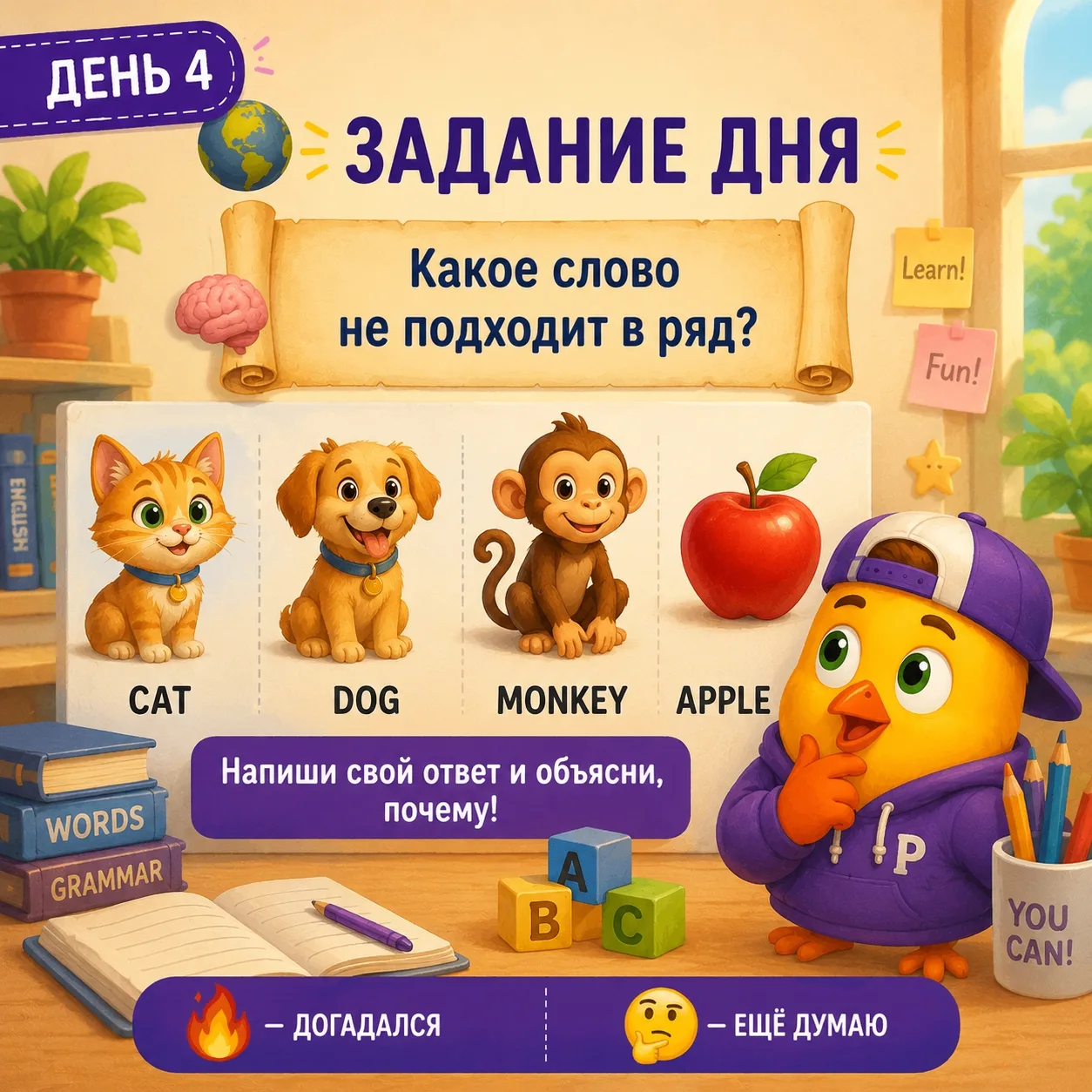 🧠 Какое слово не подходит в ряд?