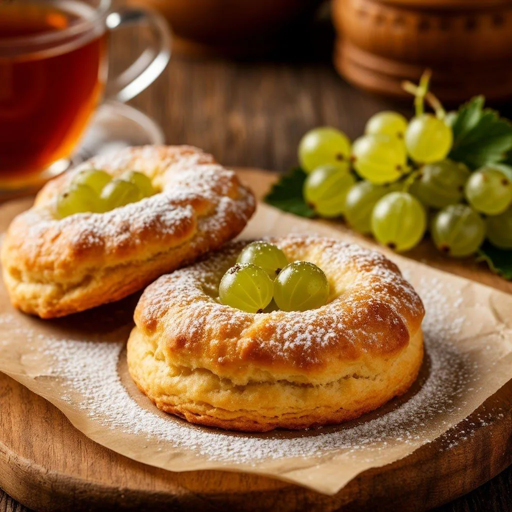**Творожная галета с крыжовником** 🍰🟢✨