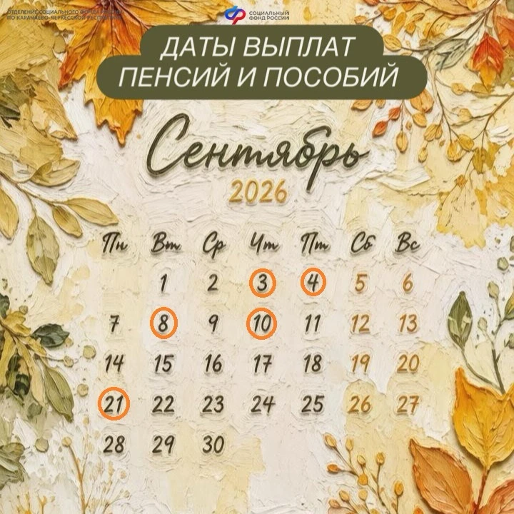 3, 4 и 8 сентября — дни зачисления выплат семьям с детьми в Карачаево-Черкесии на карты...