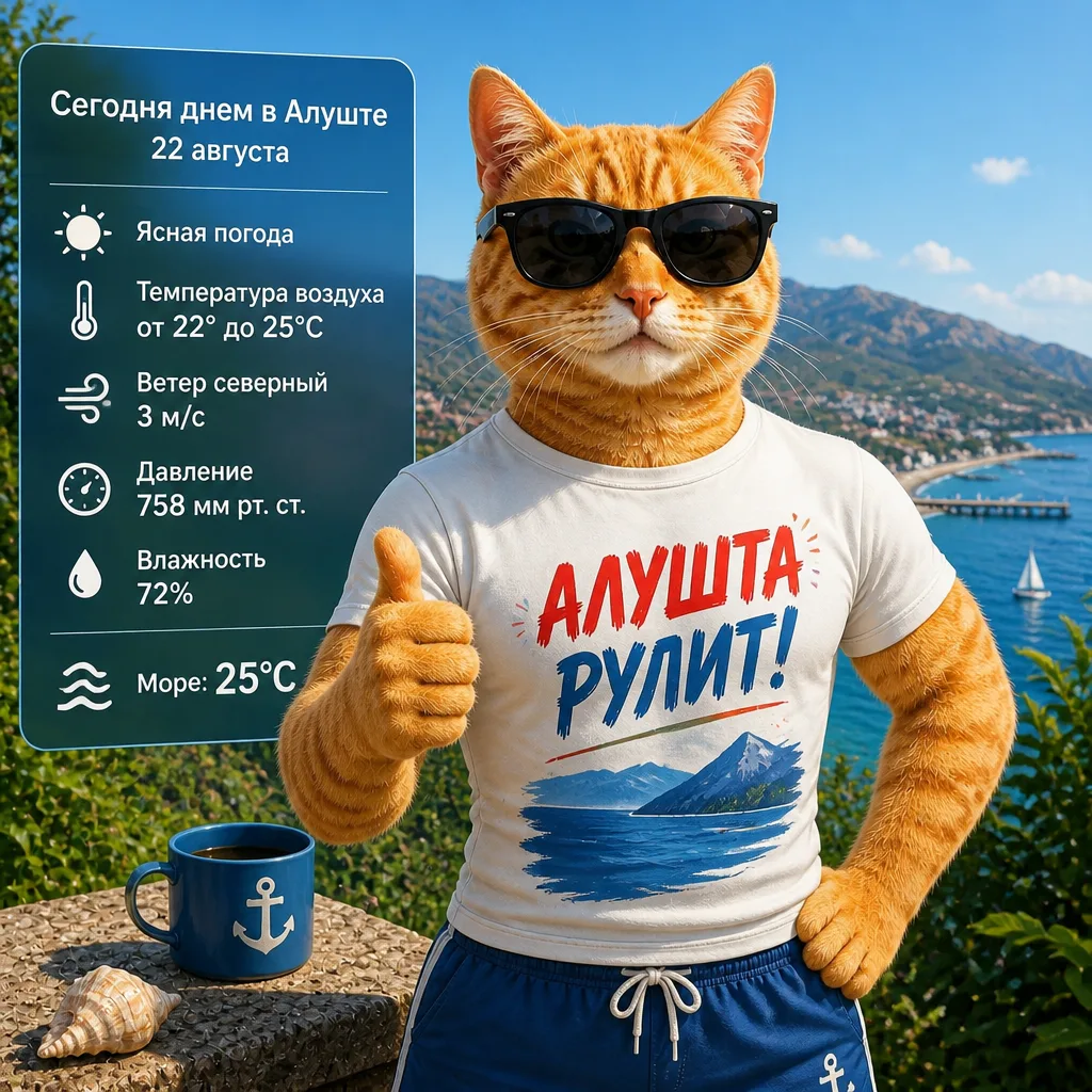 🌞 Погода в Алуште сегодня, 22 августа