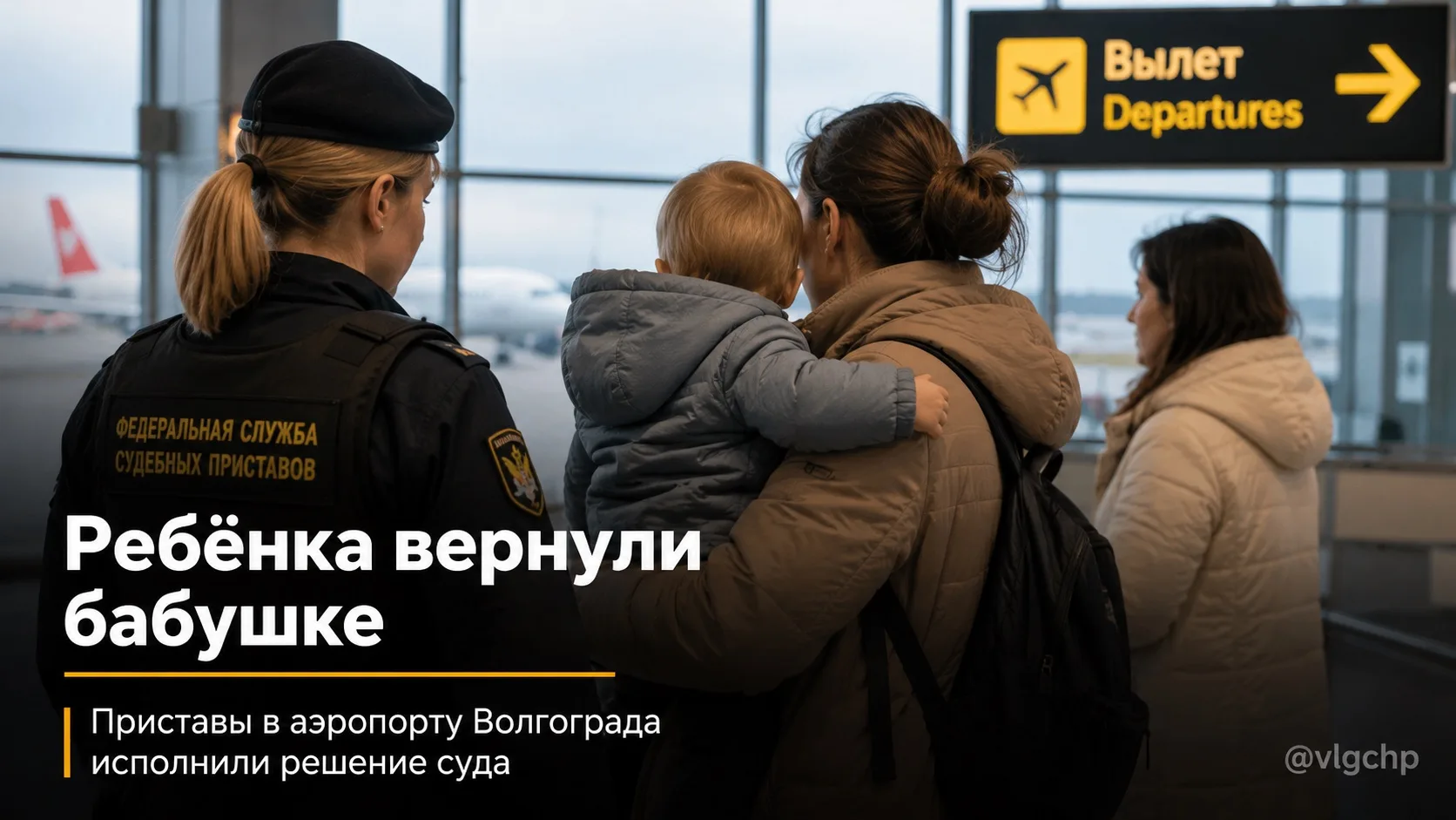 В аэропорту Волгограда судебные приставы нашли полуторагодовалого мальчика, которого по...