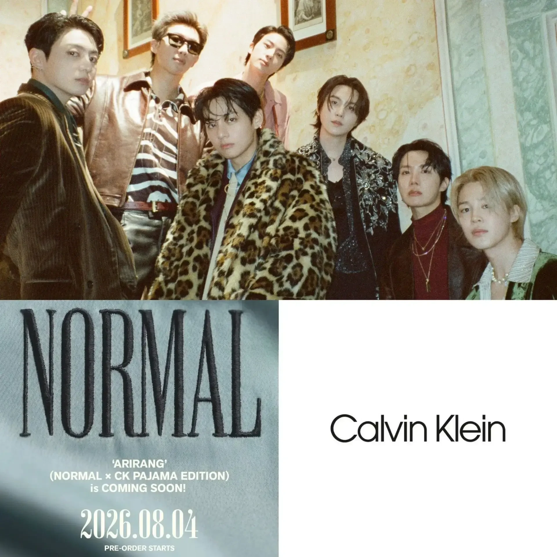 BTS × Calvin Klein анонсирует предстоящее сотрудничество в формате Pajama Edition, вдохновленное «NO