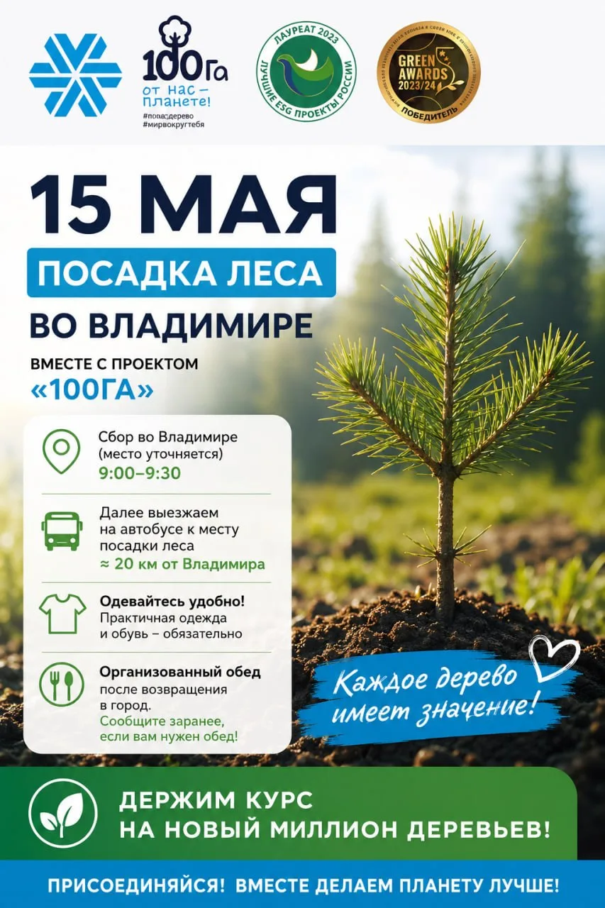 Выехала во Владимир на посадку леса 😍