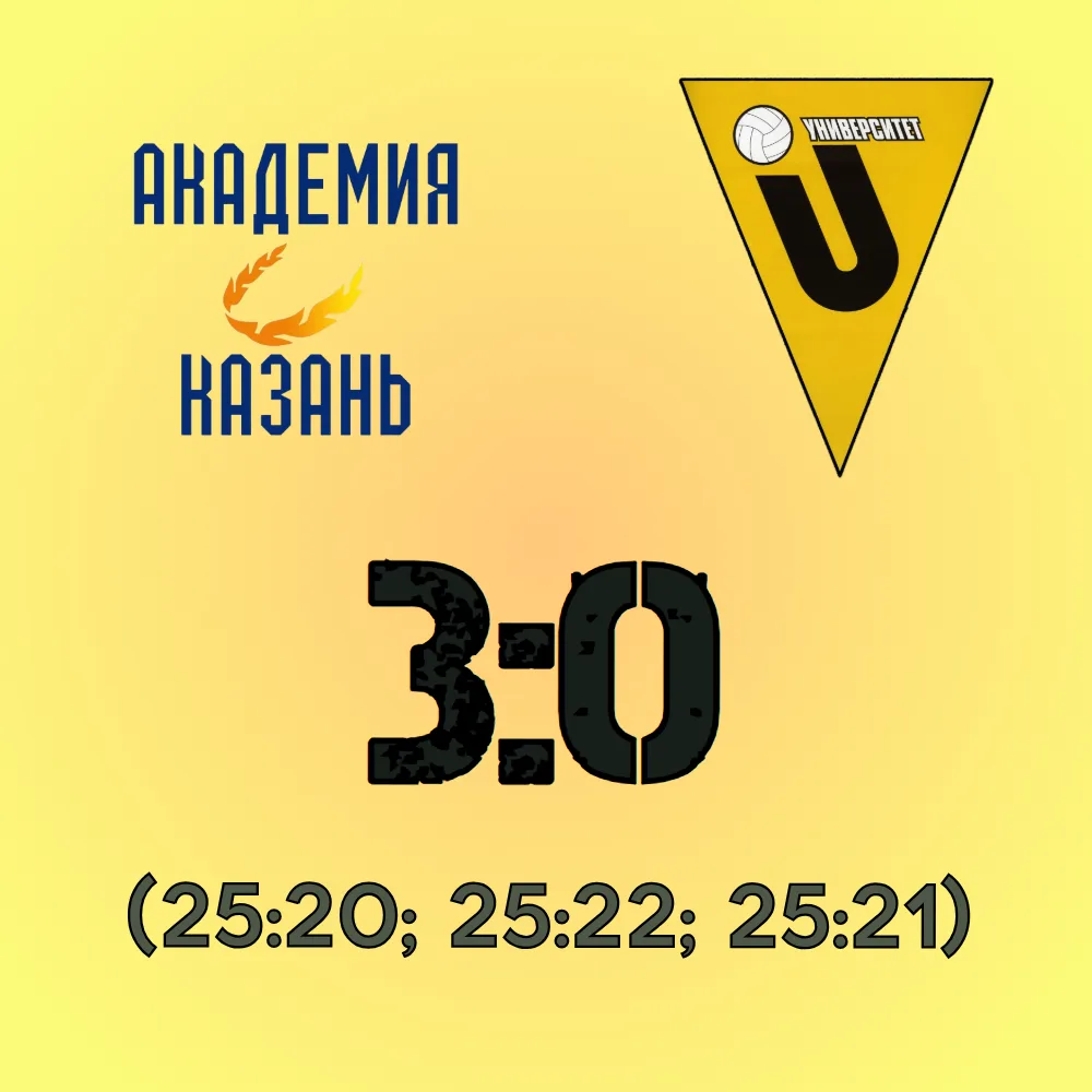 🏐В трёх партиях уступаем «Академии-Казани»