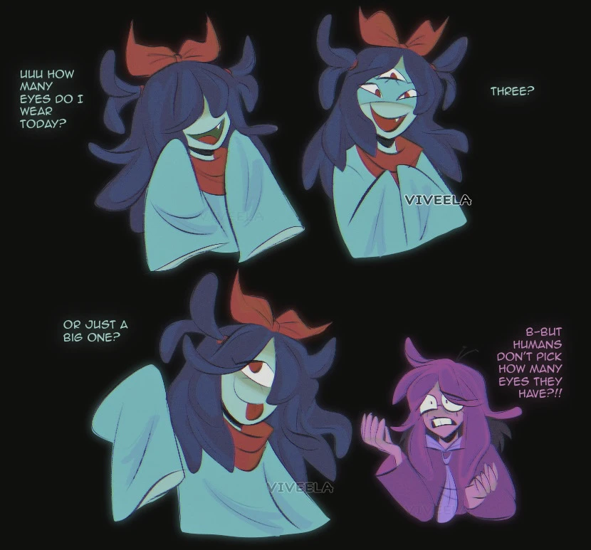 Автор арта с персонажами Deltarune иронично прокомментировал количество глаз у героев, ...