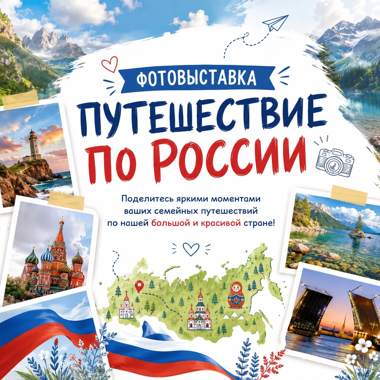 📸 Фотовыставка «Путешествие по России» 🇷🇺

Уважаемые родители!

Приглашаем вас принять участие в 
