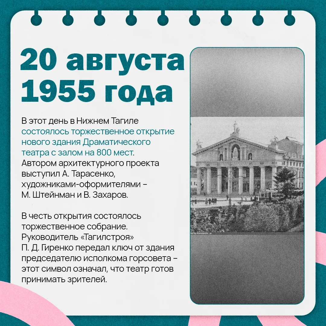 🎭 Знаете ли вы, когда Нижнетагильский театр принял своих первых гостей?