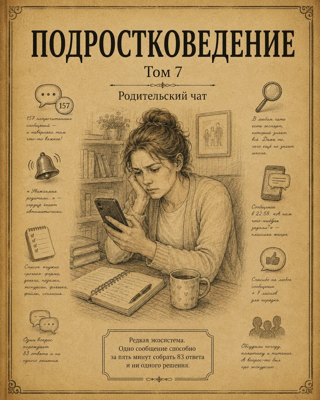 📚 Родительский чат — редкая экосистема, где одно сообщение способно за пять минут собр...