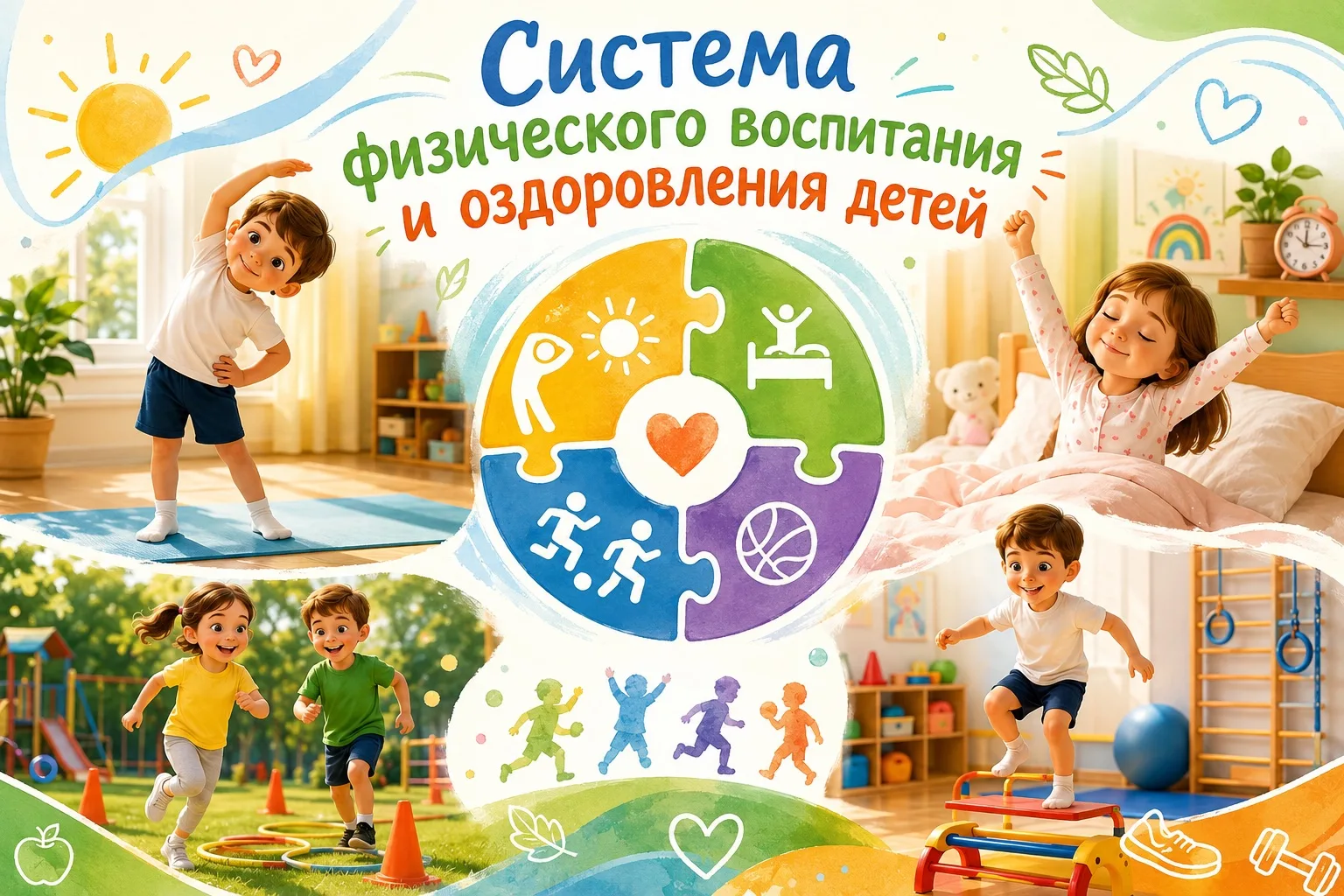 Утренняя зарядка, гимнастика пробуждения, подвижные игры и физкультурные  занятия - из ...