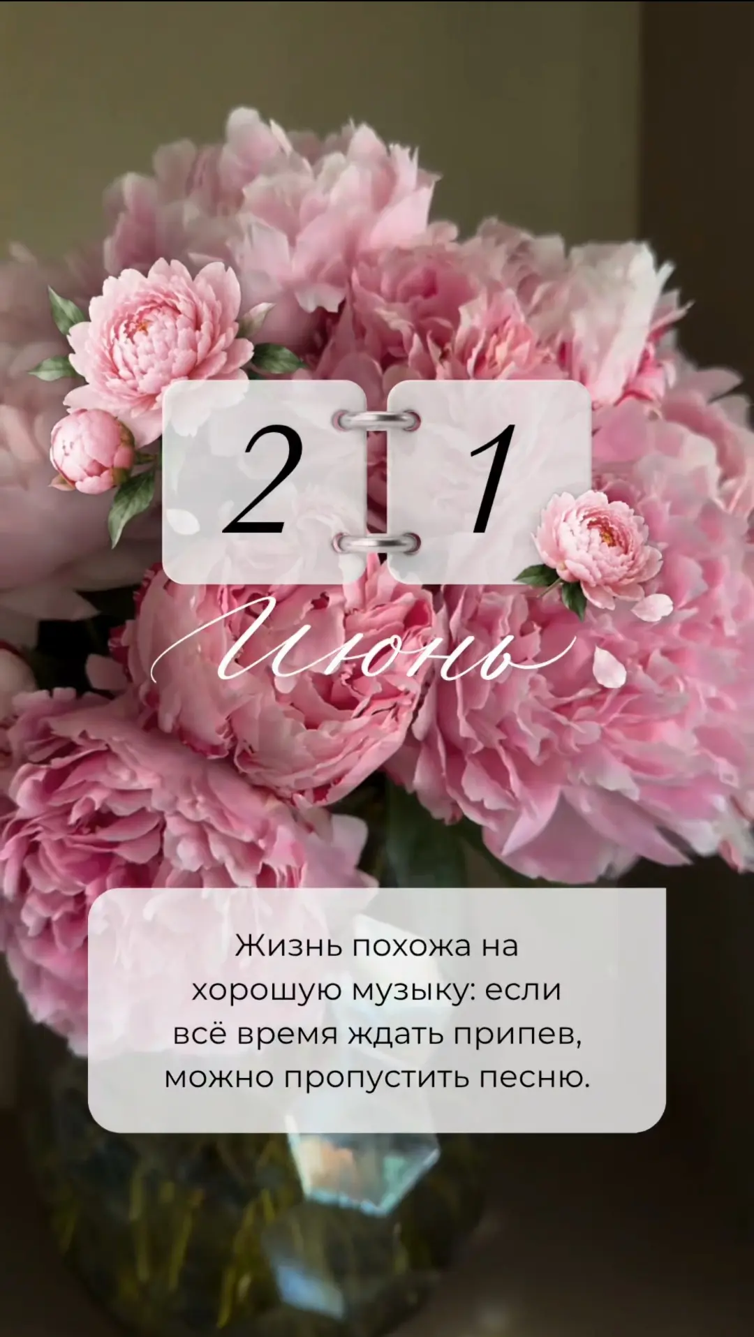 Жизнь похожа на хорошую музыку: если всё время ждать припев, можно пропустить песню.