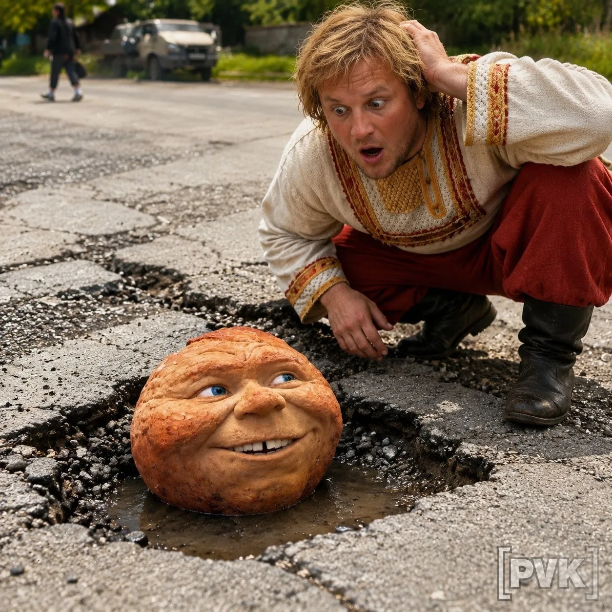 🌝В Первоуральске Колобку пришлось стать мастером прыжков через ямы.