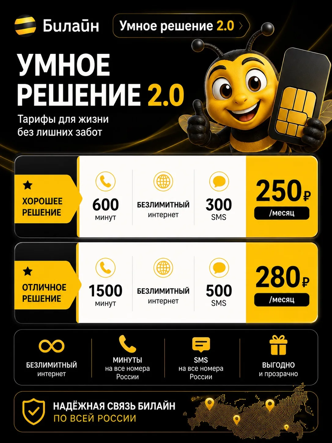 Билайн низкая абон. плата. «умное решение 2.0».