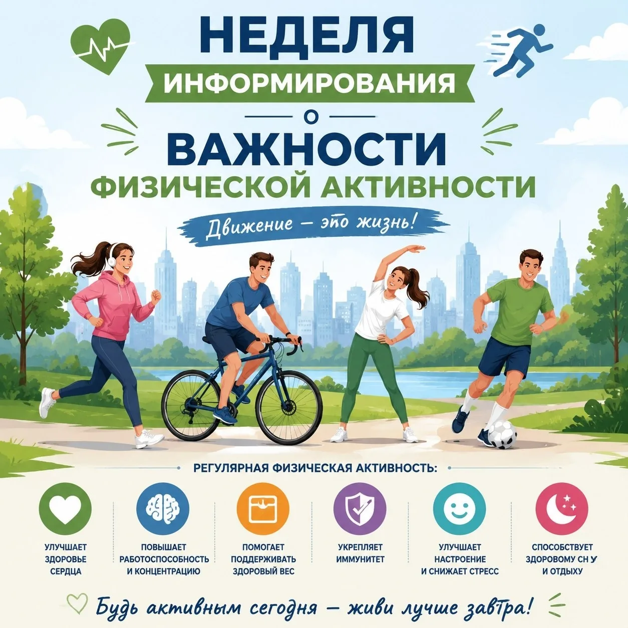 🌟 Неделя информирования о важности физической активности! 🌟

🏃‍♂️ Почему важно быть активными?
Фи