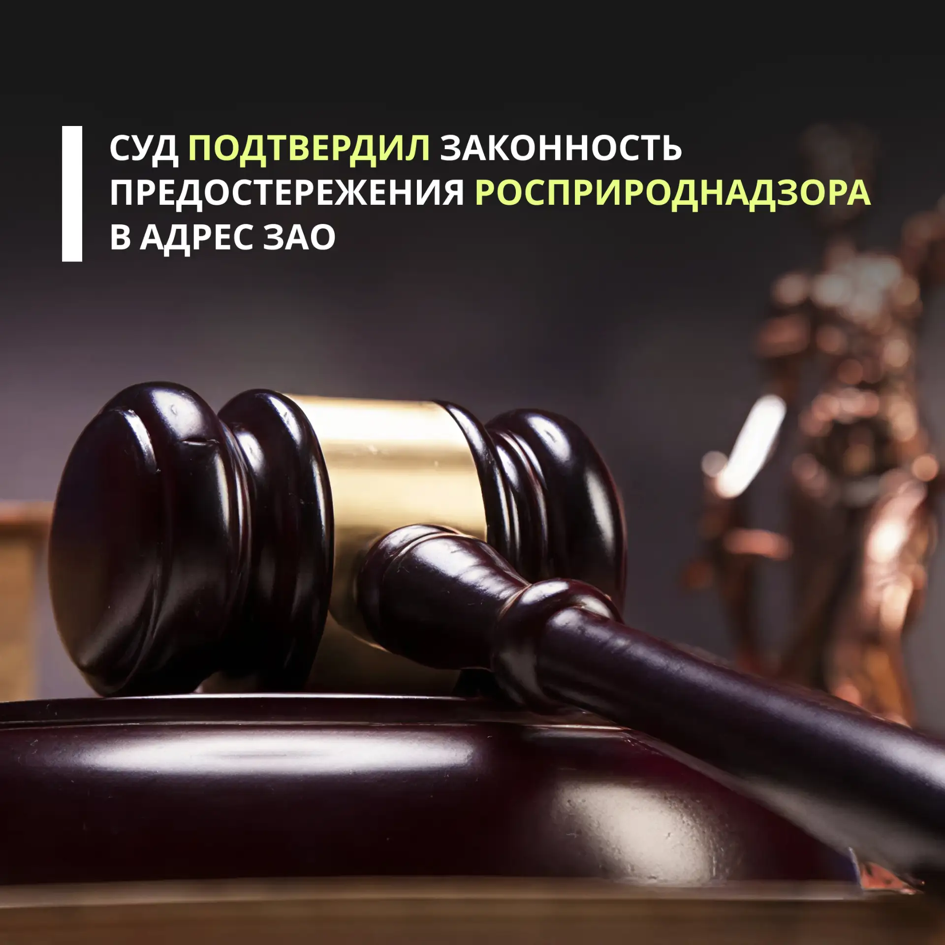 Суды двух инстанций подтвердили законность предостережения, которое Северное межрегиона...