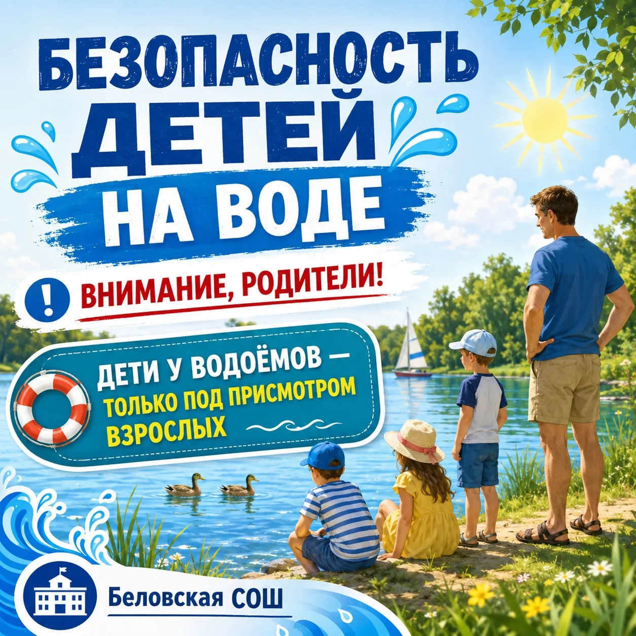 ⚠️ Безопасность детей на водных объектах

Уважаемые родители, законные представители!

В период летн