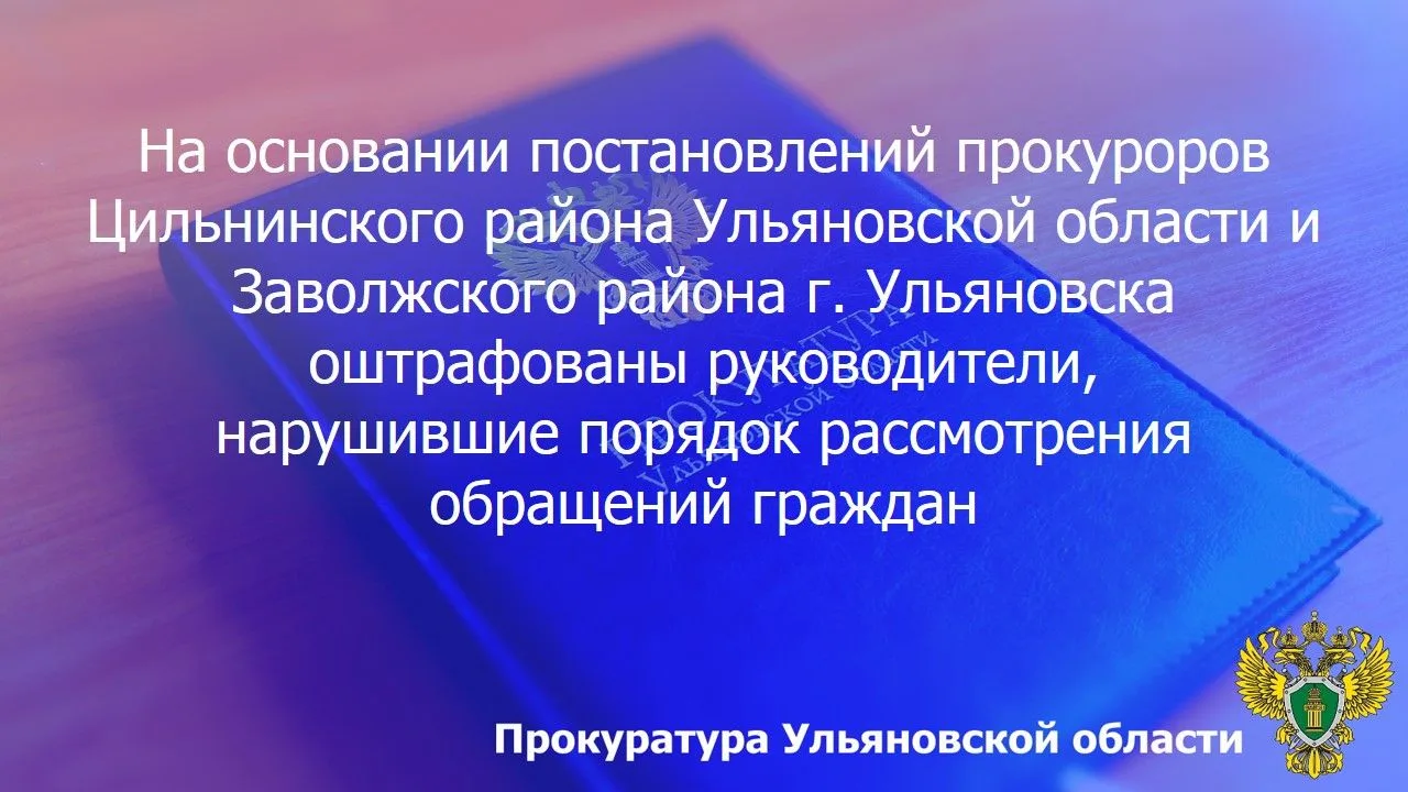 ⚡️ По результатам рассмотрения возбужденных прокурором Цильнинского района Ульяновской ...