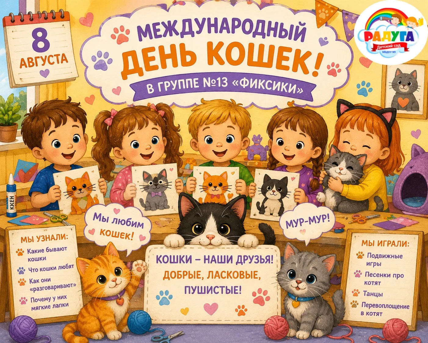 🐱💛 МЕЖДУНАРОДНЫЙ ДЕНЬ КОШЕК В ГРУППЕ «ФИКСИКИ»! 🐾