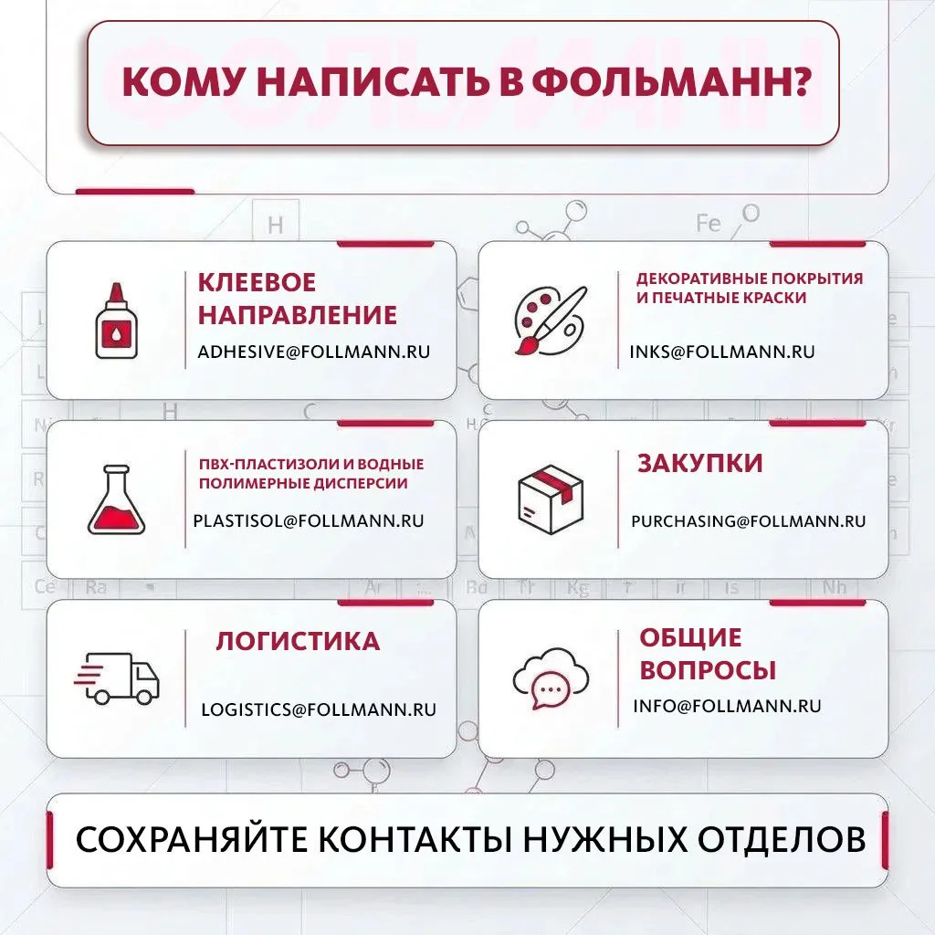 Как быстро связаться с нужным отделом ФОЛЬМАНН?