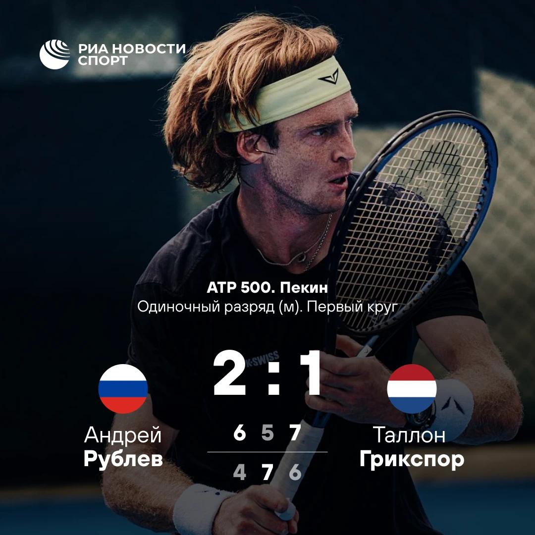 🎾🇷🇺 Рублев и Сафиуллин встретятся во втором круге турнира в Пекине