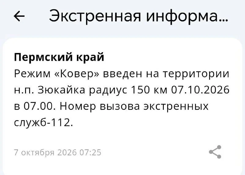 В Пермском крае ввели особые режимы из‑за угрозы БПЛА