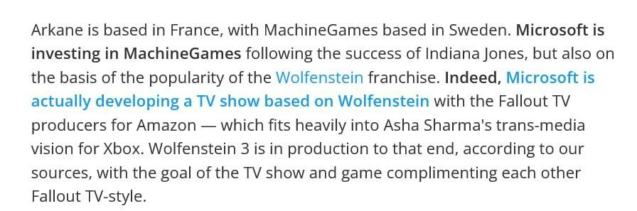 Wolfenstein 3 и сериал по игре выпустят одновременно — об этом сообщают инсайдеры.

Разработкой сери