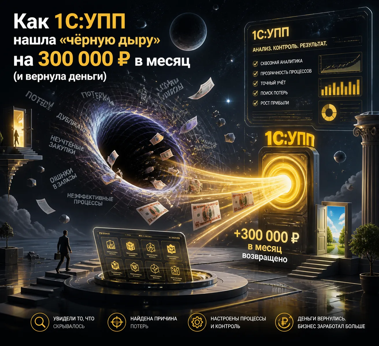 Как 1С:УПП нашла «чёрную дыру» на 300 000 ₽ в месяц (и вернула деньги)