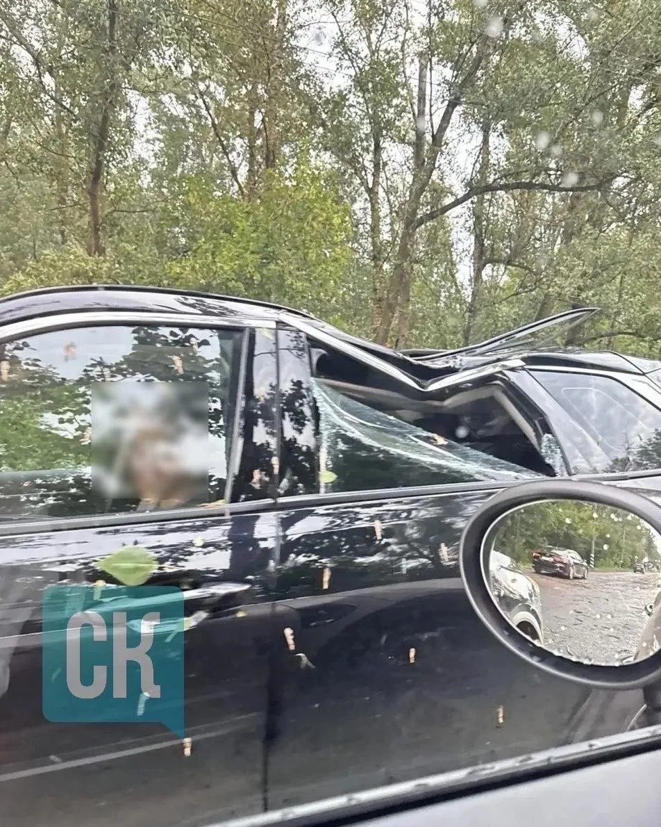 🌪️ Ураган в Кирове повалил дерево на машину на дамбе