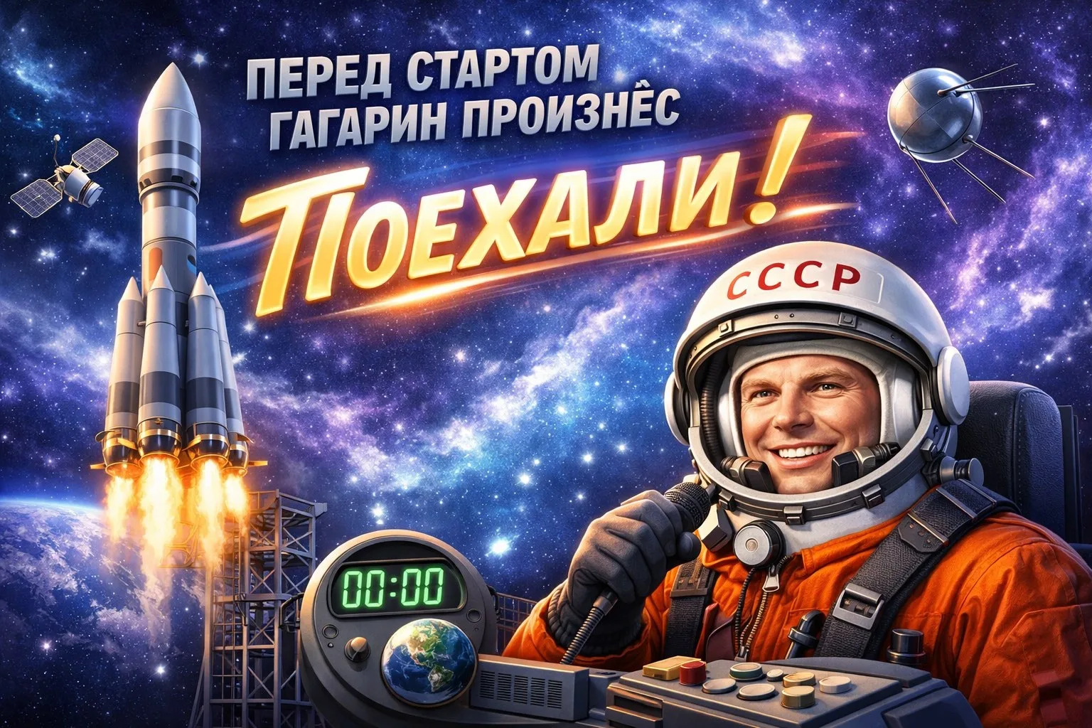 Историко-информационная рубрика "Интересные факты о подвиге первого полета человека в космос"    🚀Фр