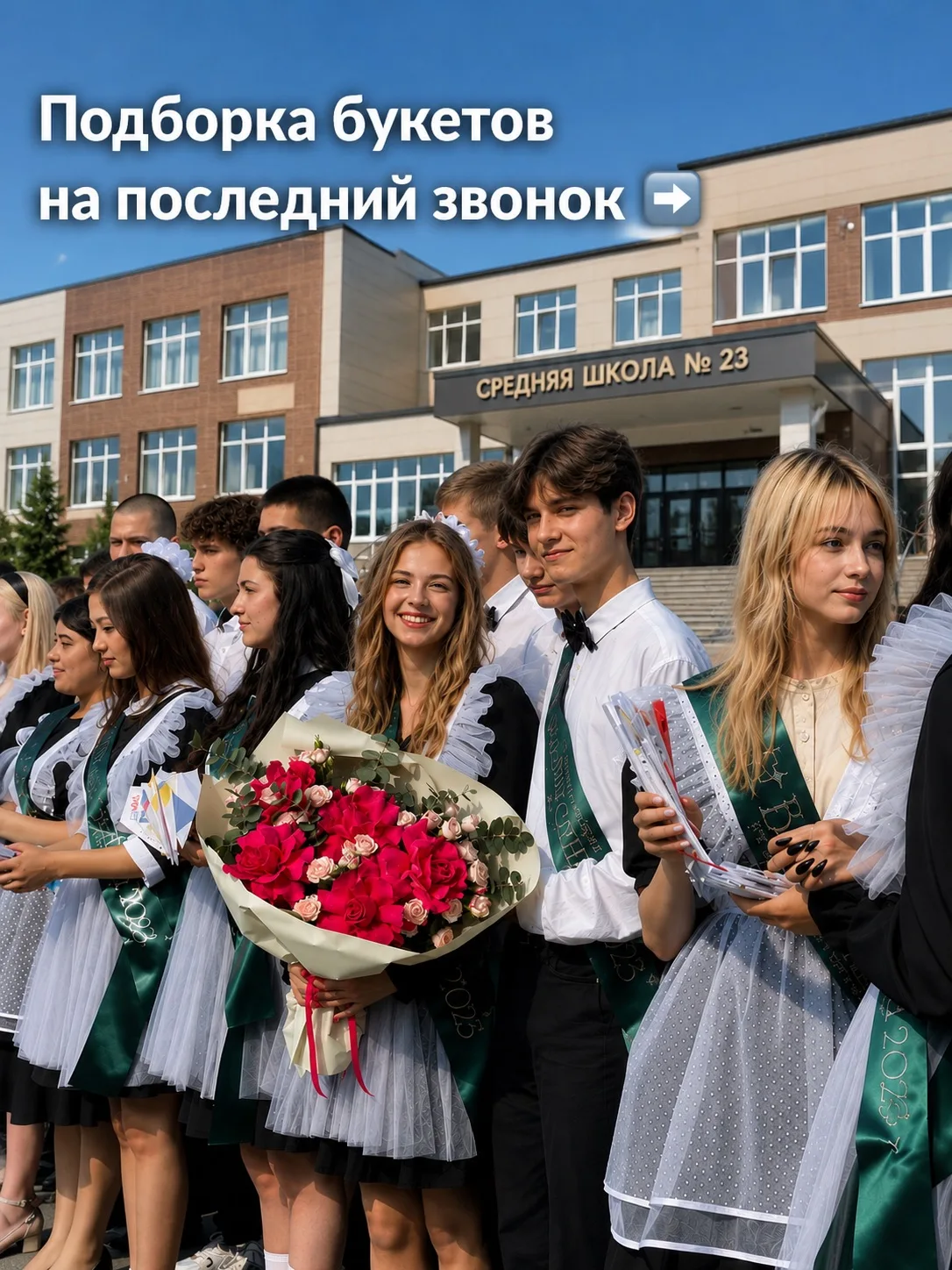 Школьная форма, ленты, улыбки, волнение… и, конечно, букет 💐