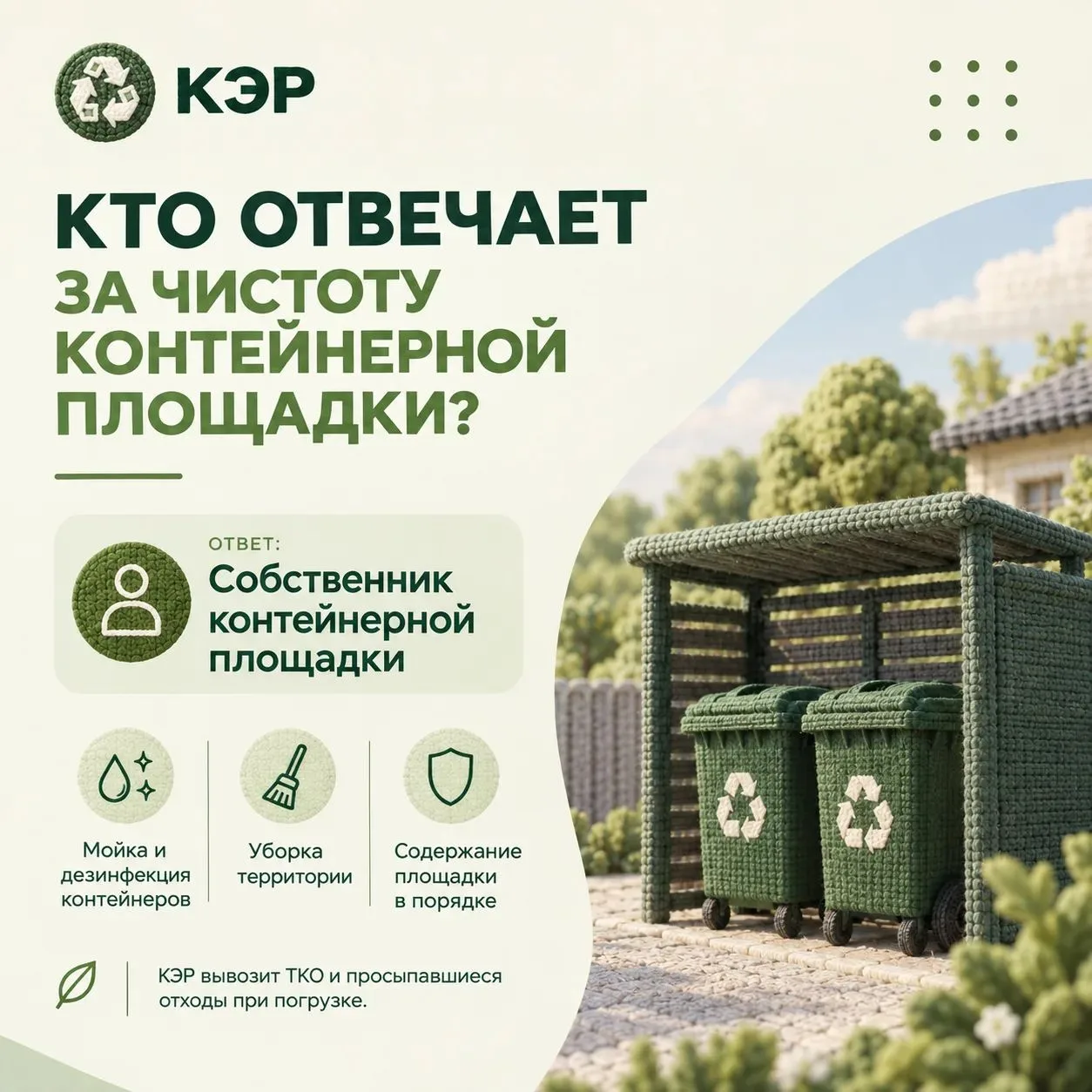 🌿 Кто отвечает за чистоту контейнерной площадки?