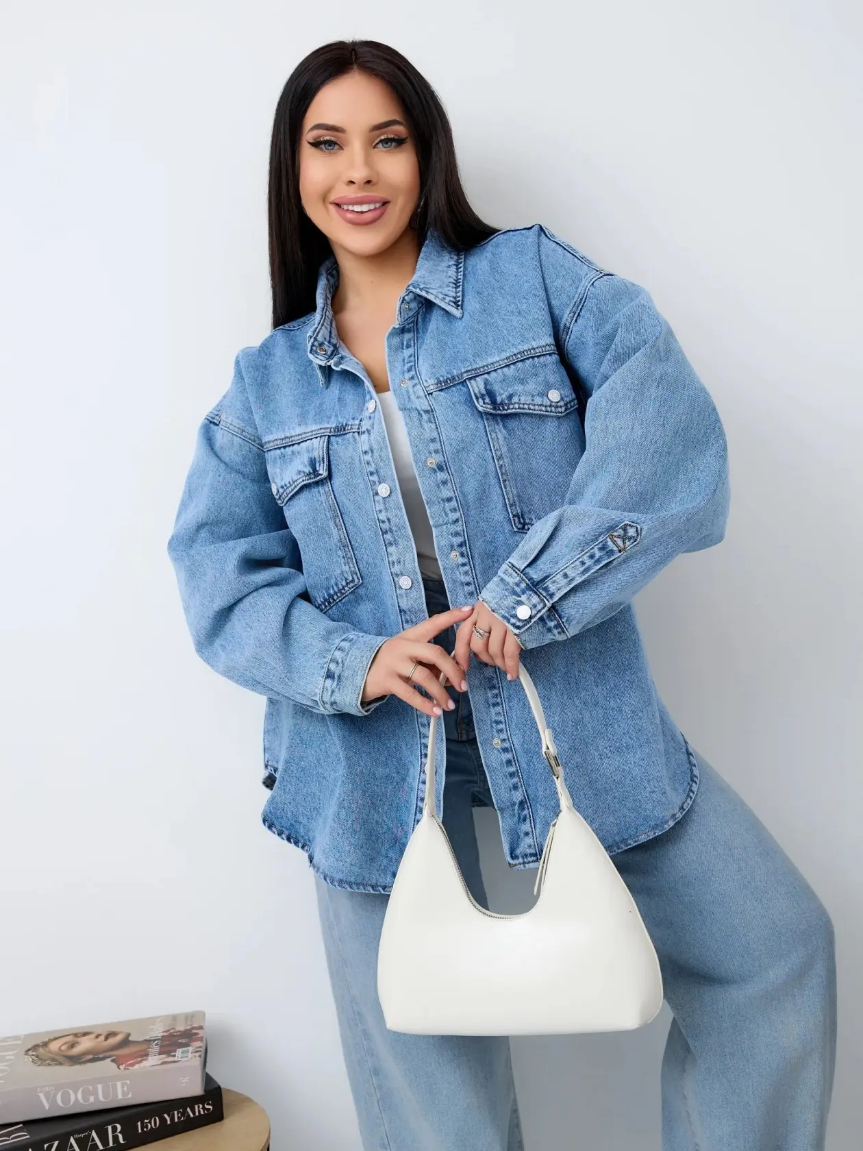 Джинсовые рубашки Plus Size