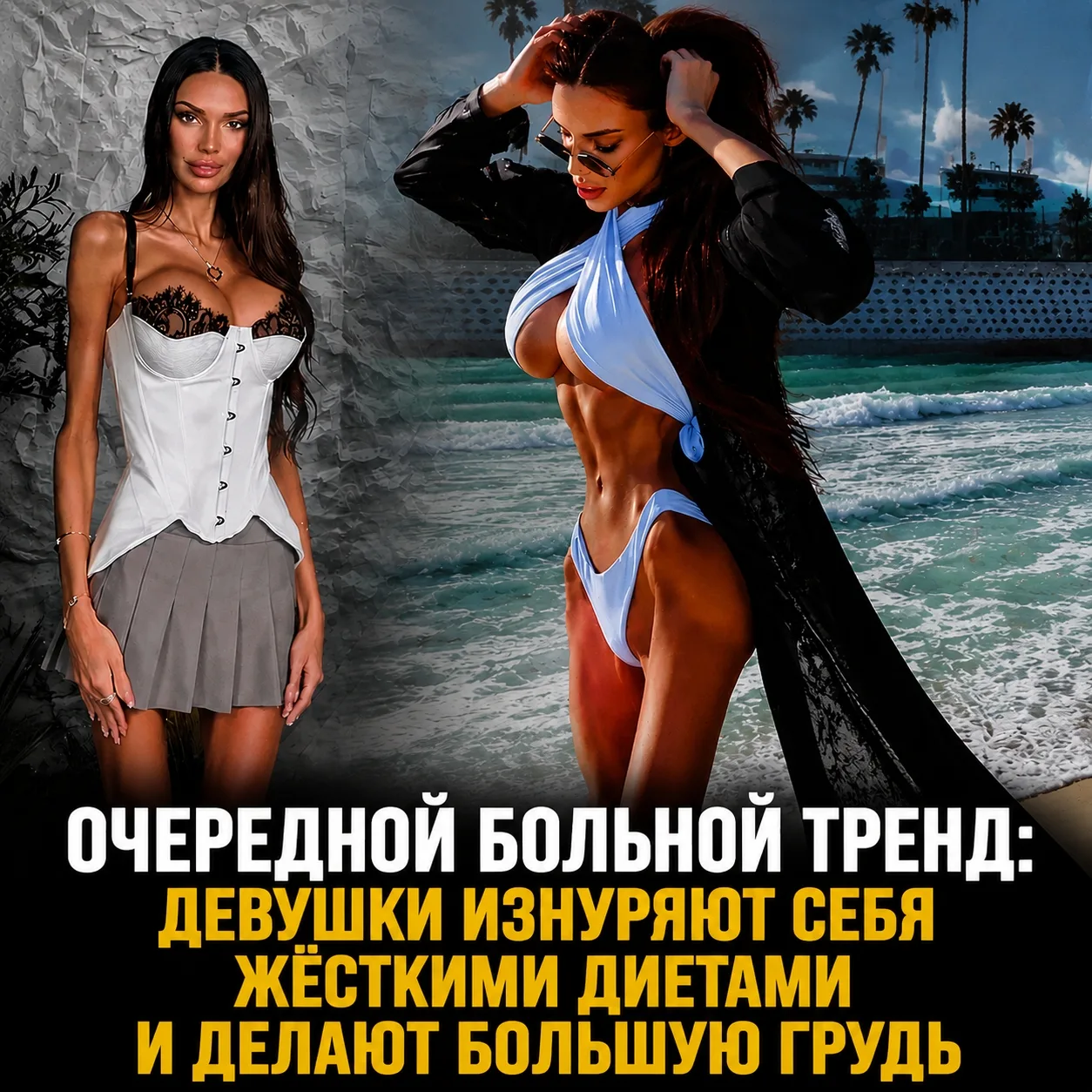 У ДЕВУШЕК ПОЯВИЛАСЬ МОДА НА ИСТОЩЕНИЕ И ОГРОМНУЮ ГРУДЬ