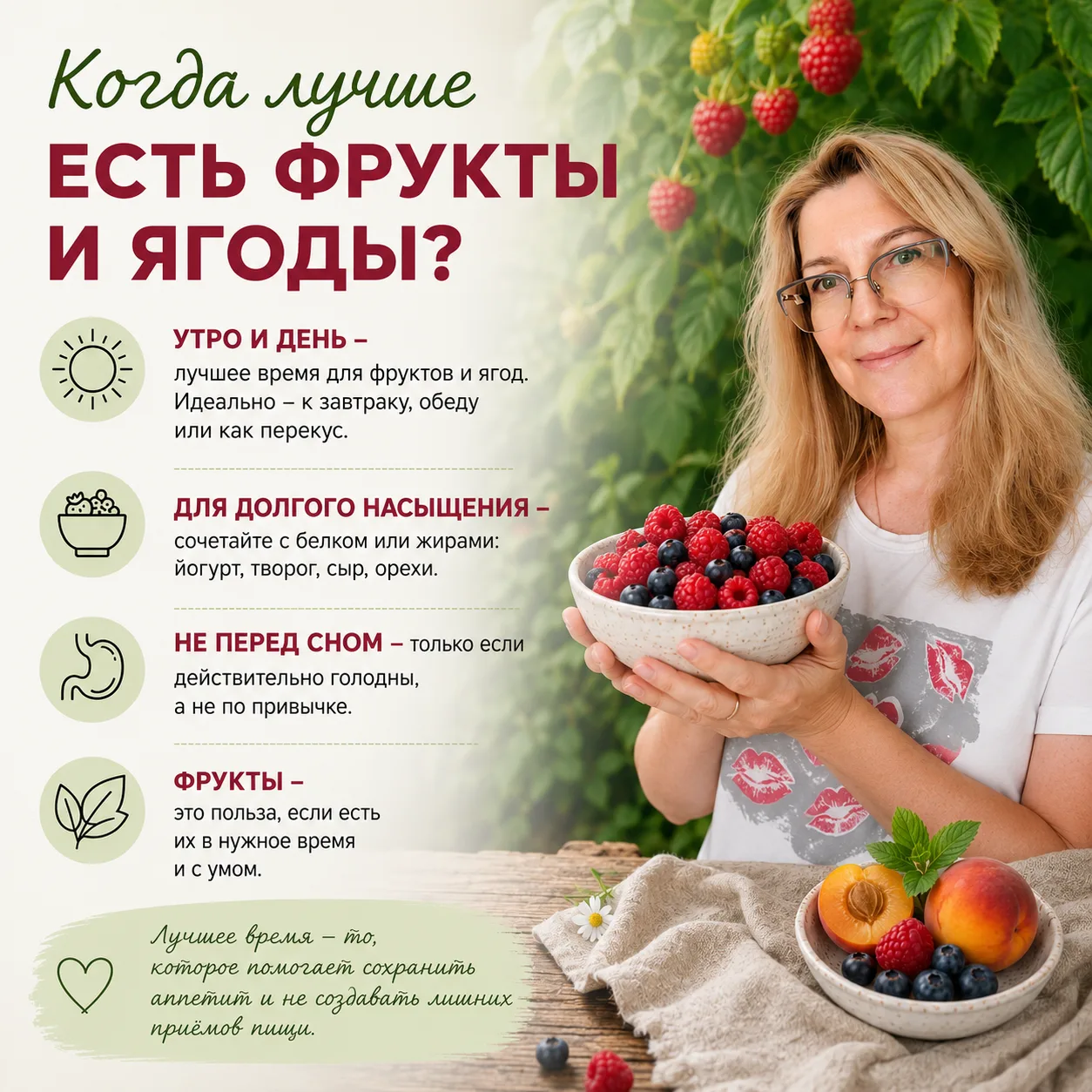 Когда лучше есть фрукты и ягоды?