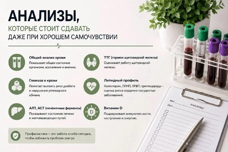 Базовые анализы для контроля здоровья
