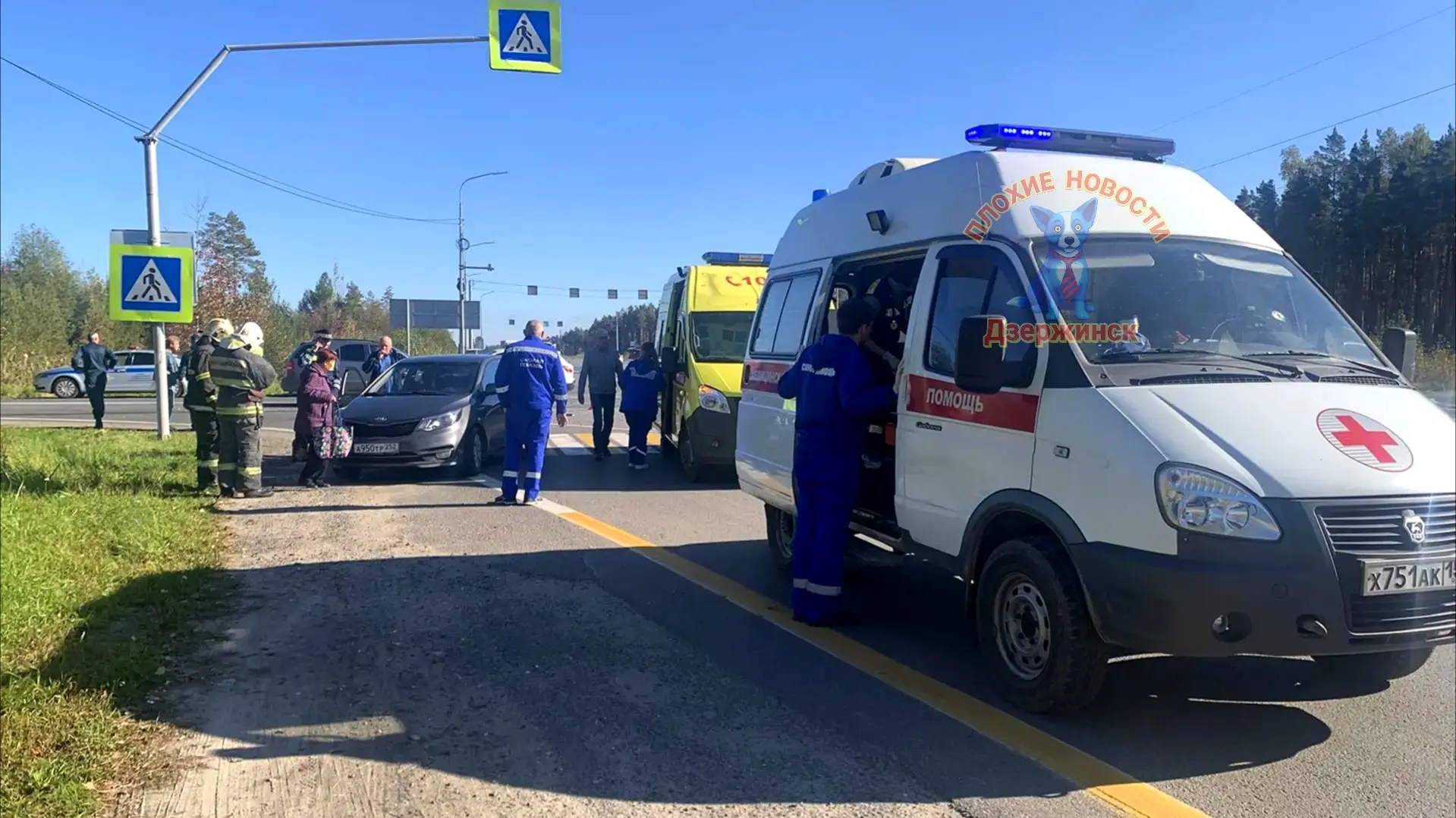ДТП на трассе М-7 в Володарском районе, на перекрестке с дорогами к д. Старково и п. Ил...