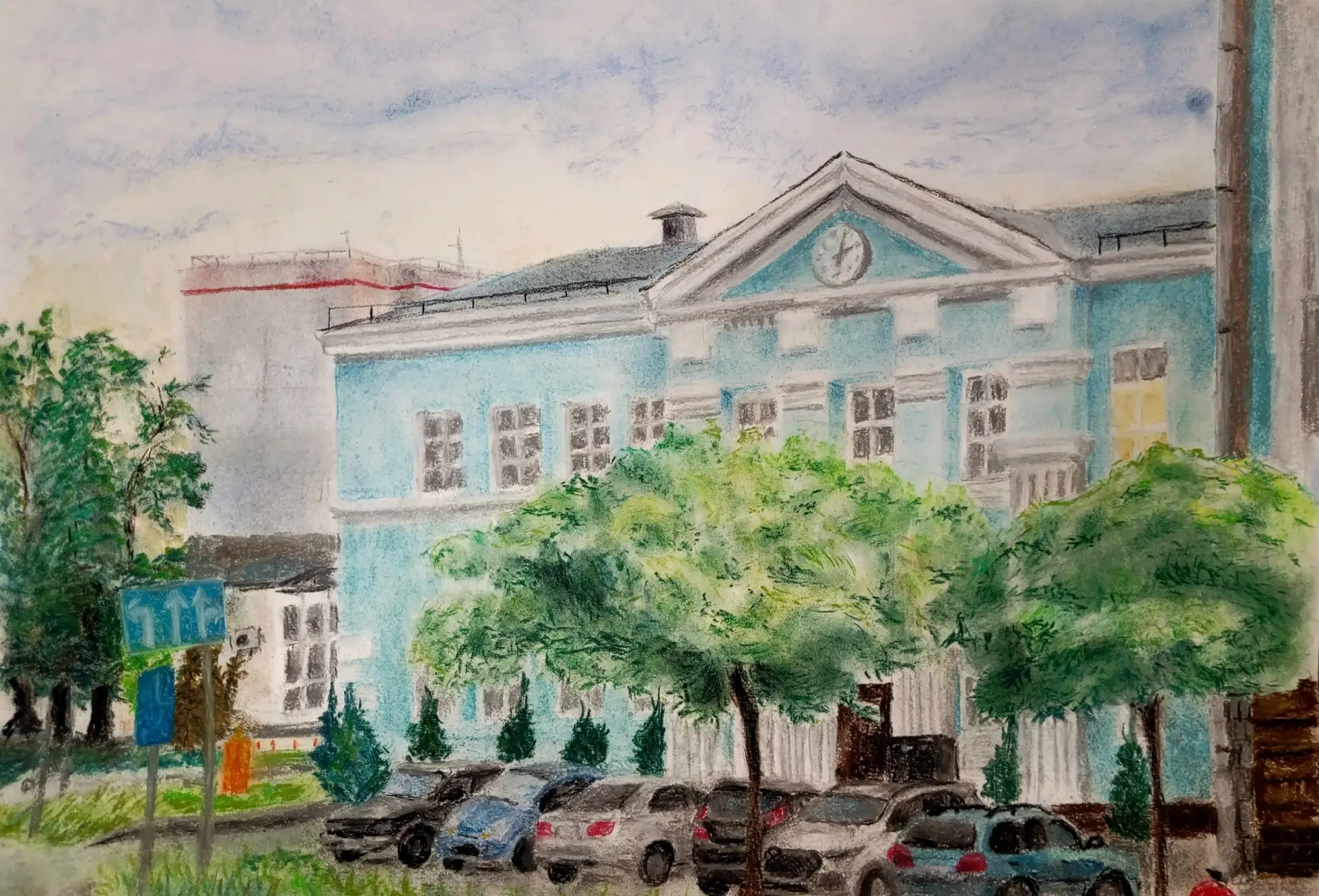 С любовью к родному городу... Хаертдинова Ульяна, 16 лет. Здание Администрации г.Пушкин...