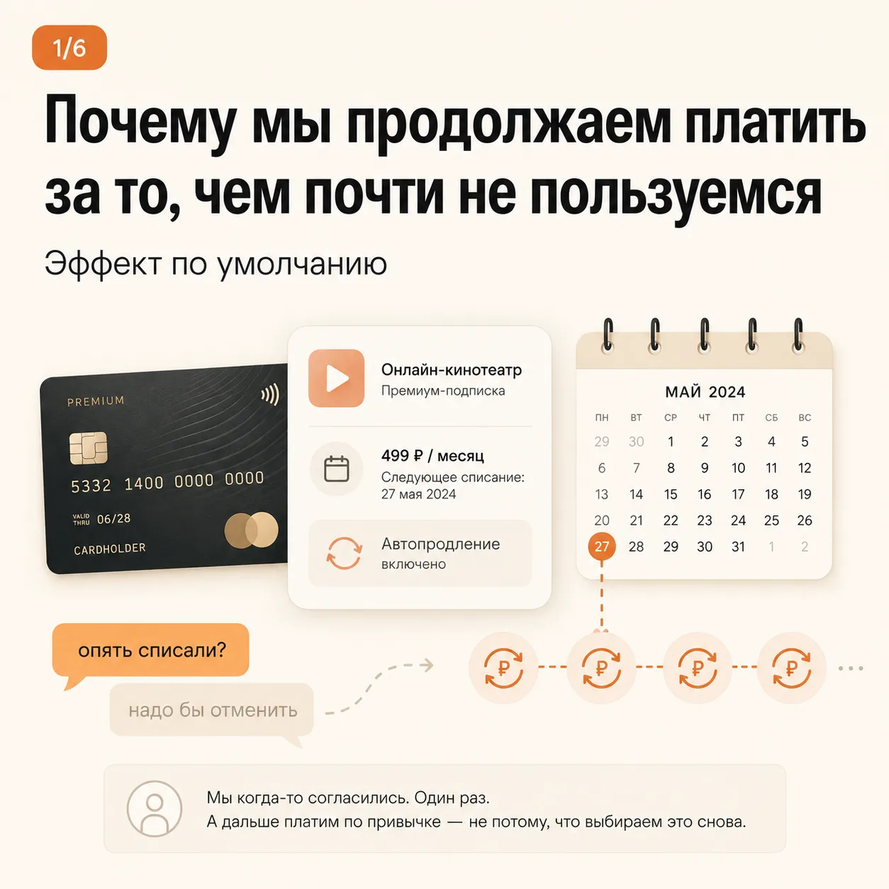 Опять списали?

Подписка на сервис, которым не пользовались с февраля. Старый тариф, который «надо б