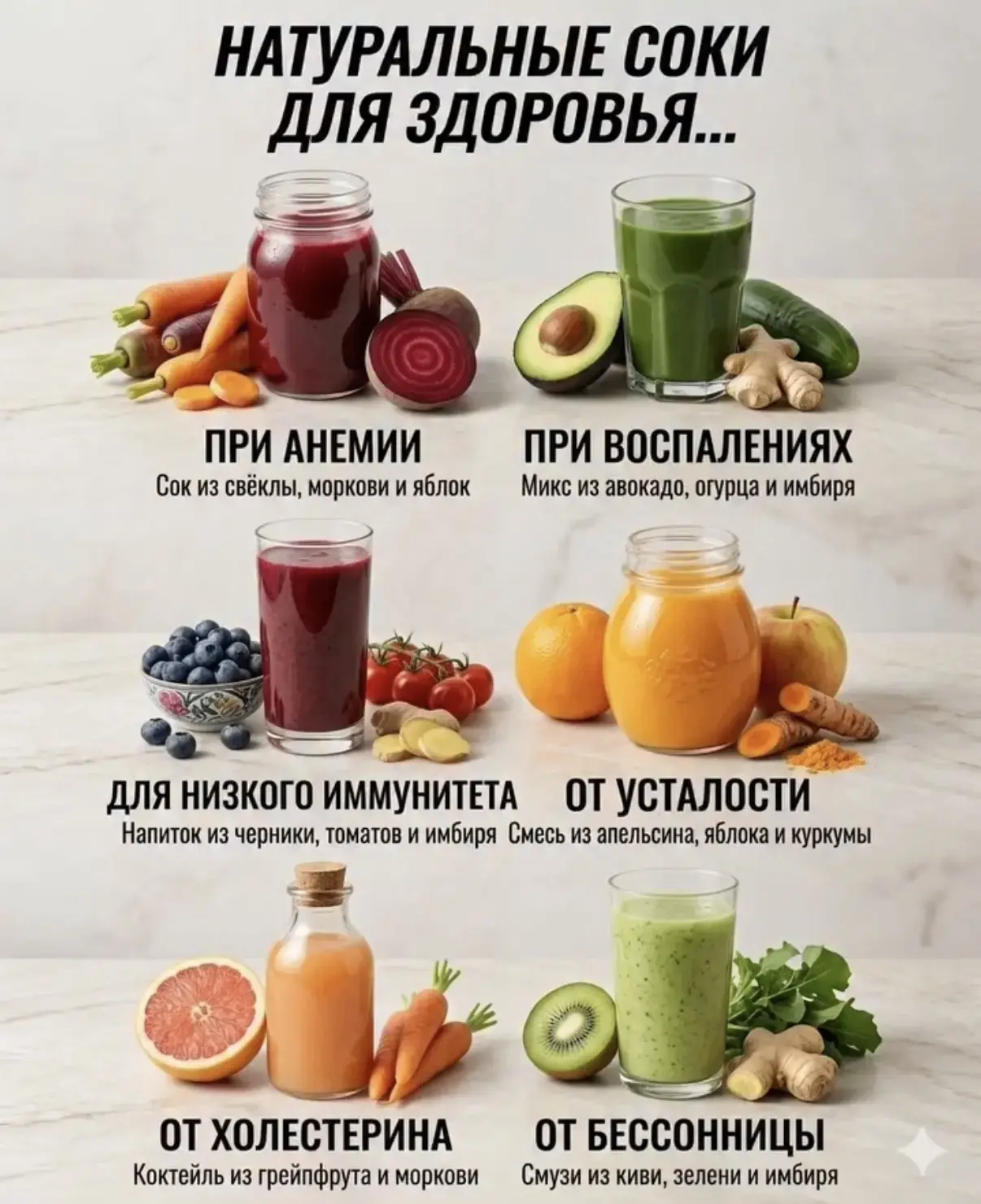 Смузи из овощей и фруктов нужны для быстрого насыщения организма витаминами, клетчаткой...