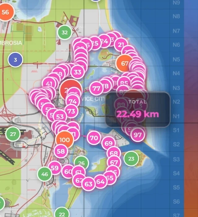 Поездка по дорогам через весь Вайс-Сити в GTA 6 займет примерно 22,5 километра.

На первом изображен
