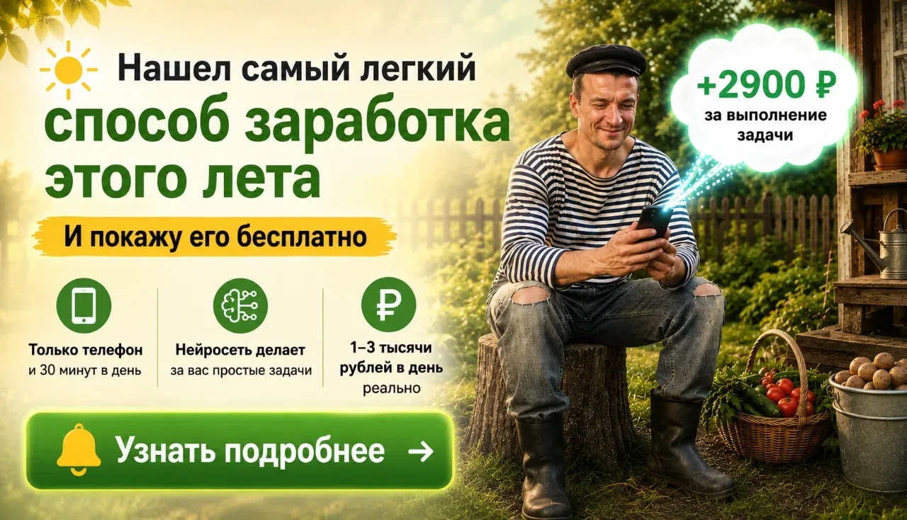 ☀️ Нашел самый легкий способ зapаботка этого лета — и уже завтра расскажу вам о нем во всех деталях.