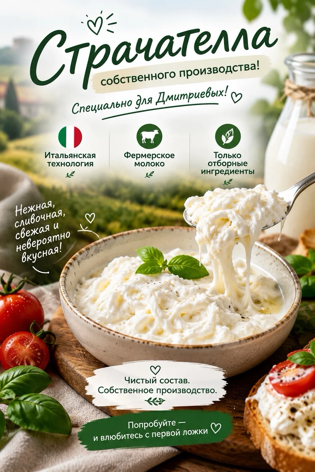 🧀 Страчателла собственного производства! 🤍