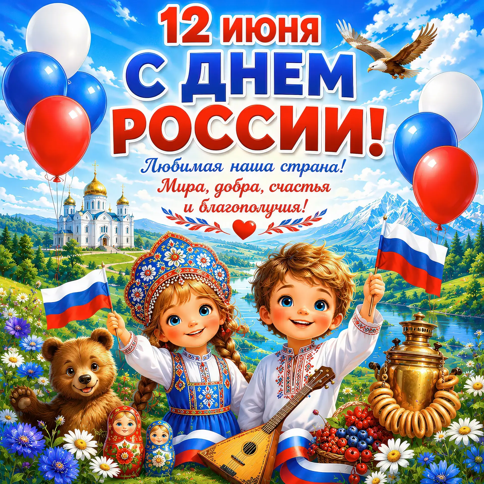 Поздравляем с Днем России!🇷🇺🇷🇺🇷🇺
   Величие и мощь нашей страны вызывает трепет и уважение. Пу