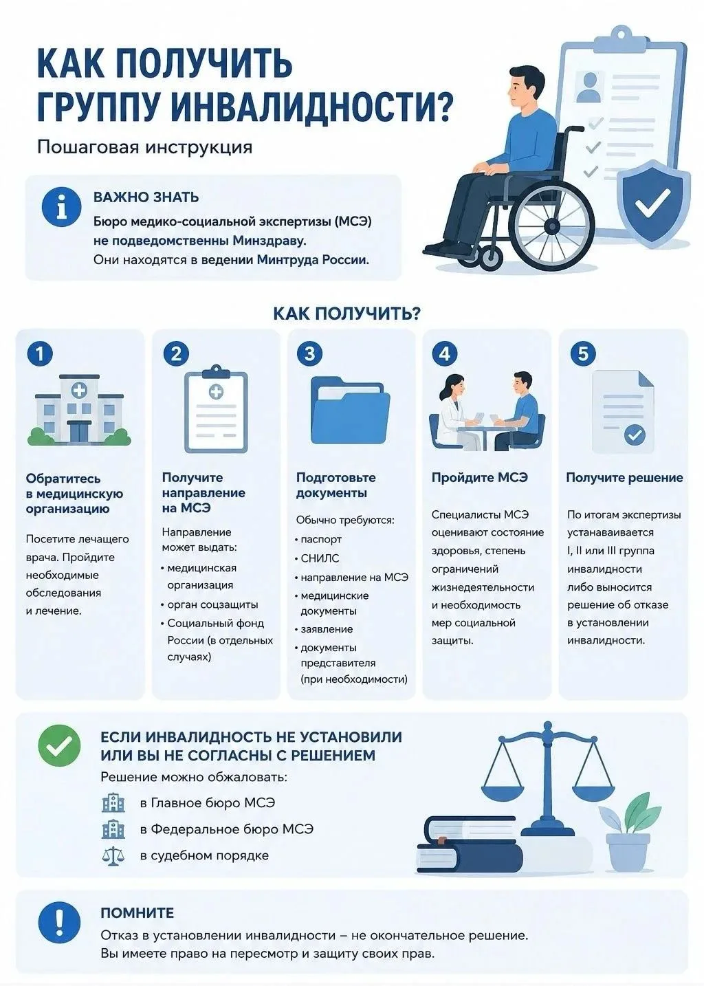 Как получить группу инвалидности и что делать в случае отказа

Установление инвалидности проводится 